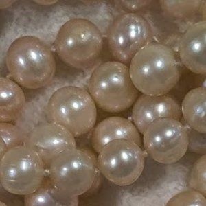 34" 8-10mm Genuine Freshwater Pearl Necklace Peach Pink